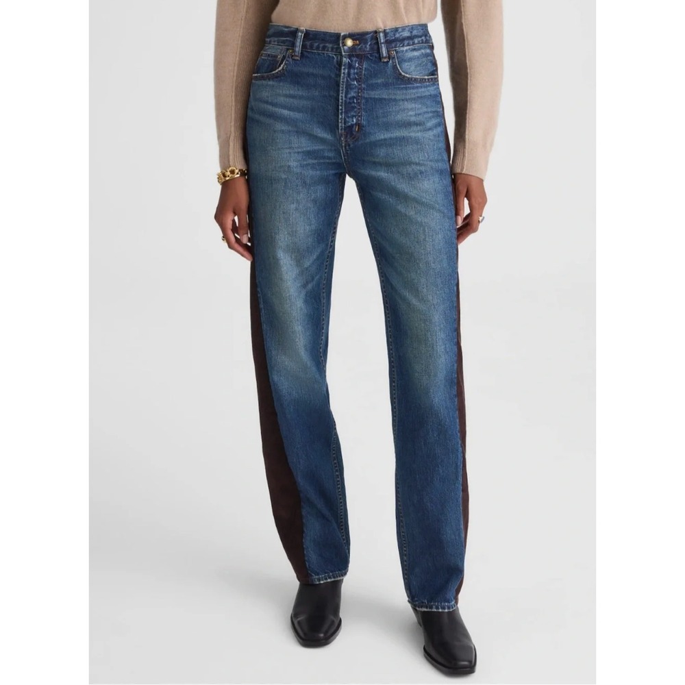 Madewell Womens Kaihara Denim Pieced Barrel Leg‎ Jean Size 31 Western
